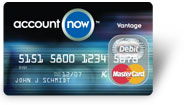 Account Now vantage debit master card. Card design B.