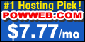 #1 Hosting Pick! PowWeb.com, free setup, free domain, $7.77 a month.