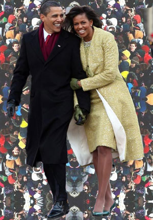 Barack Obama and his pretty wife Michell Obama.